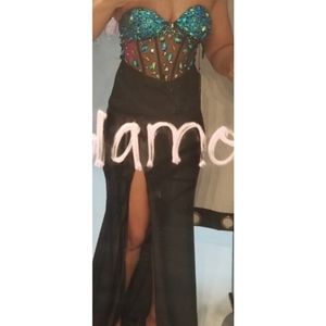 Strapless Peacock Prom/Evening Dress